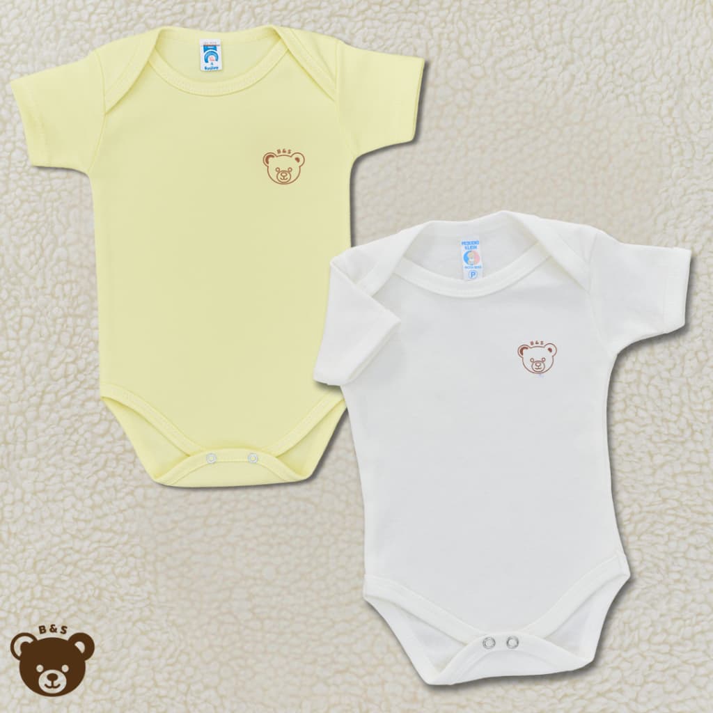 Kit 2 Body Bebê Infantil Unissex Manga Curta 100% Algodão Suedine Confortável