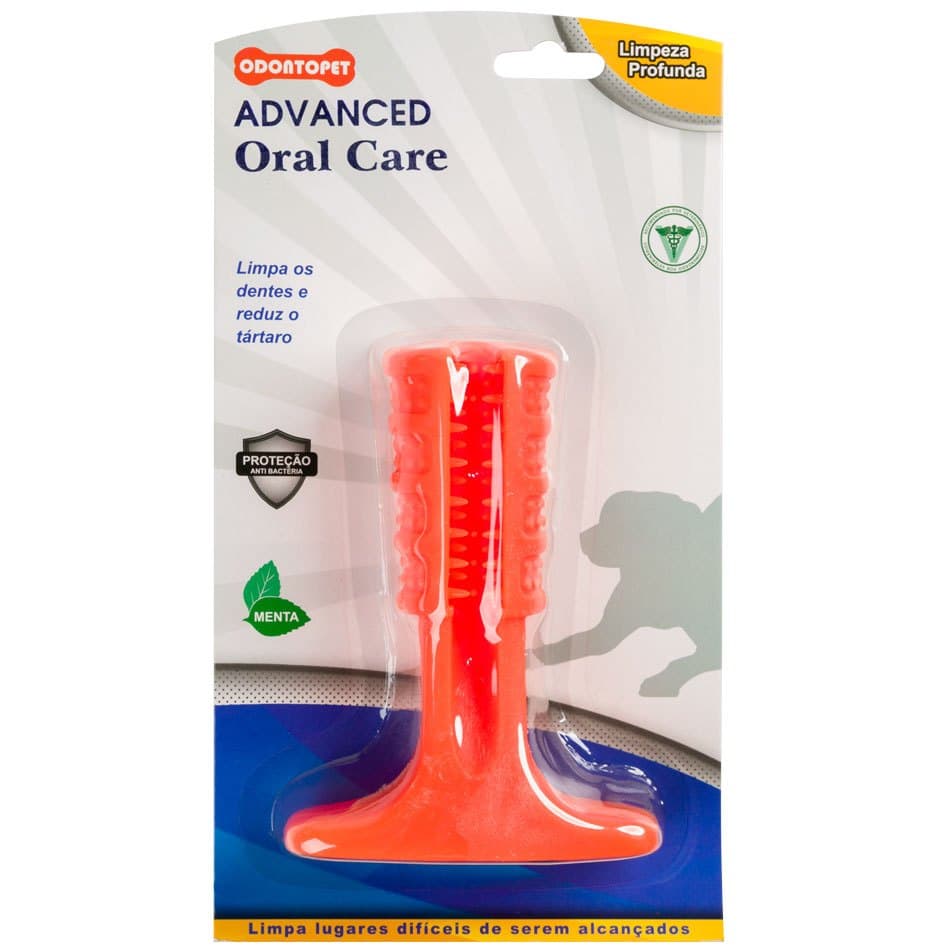 Mordedor para Cachorro Super Resistente Odontopet Advanced Oral Care Escova Petisco Anti Estresse Limpa Dentes Cães