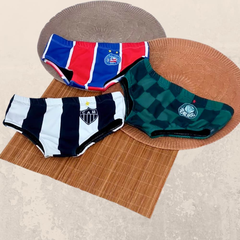 Sunga Infantil Criança Forrada Tradicional Times Brasileiros Moda Praia SUNGA CRIANÇA