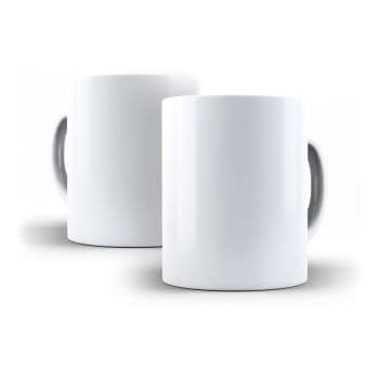 02 Canecas Cerâmica Resinadas. - IMPORTADA AAA 325ml Branca - SUBLIMAÇÃO