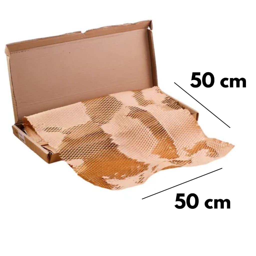 10 FOLHAS Bobina Kraft Colmeia 50x50 Alternativa Ao Plástico