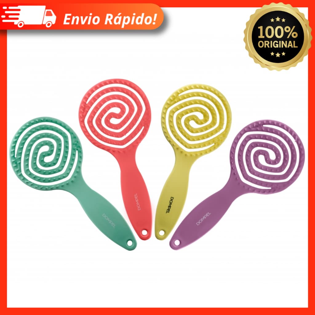 Escova Para Cabelo Pirulito Dompel - Cheirinho de Morango, Abacaxi, Uva e Maçã Verde