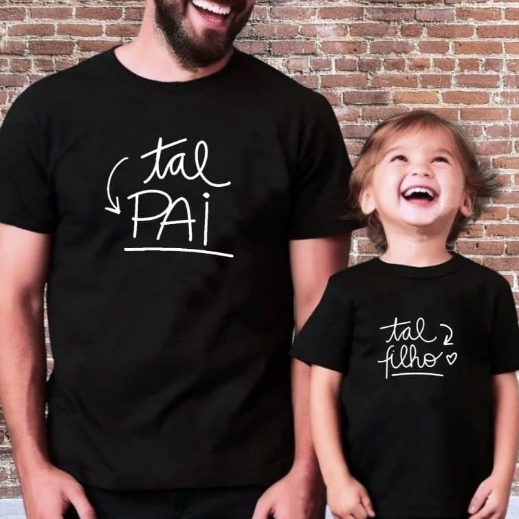 Kit 2 Camiseta Pai e Filho Tal Pai Tal Filho 100% Algodão