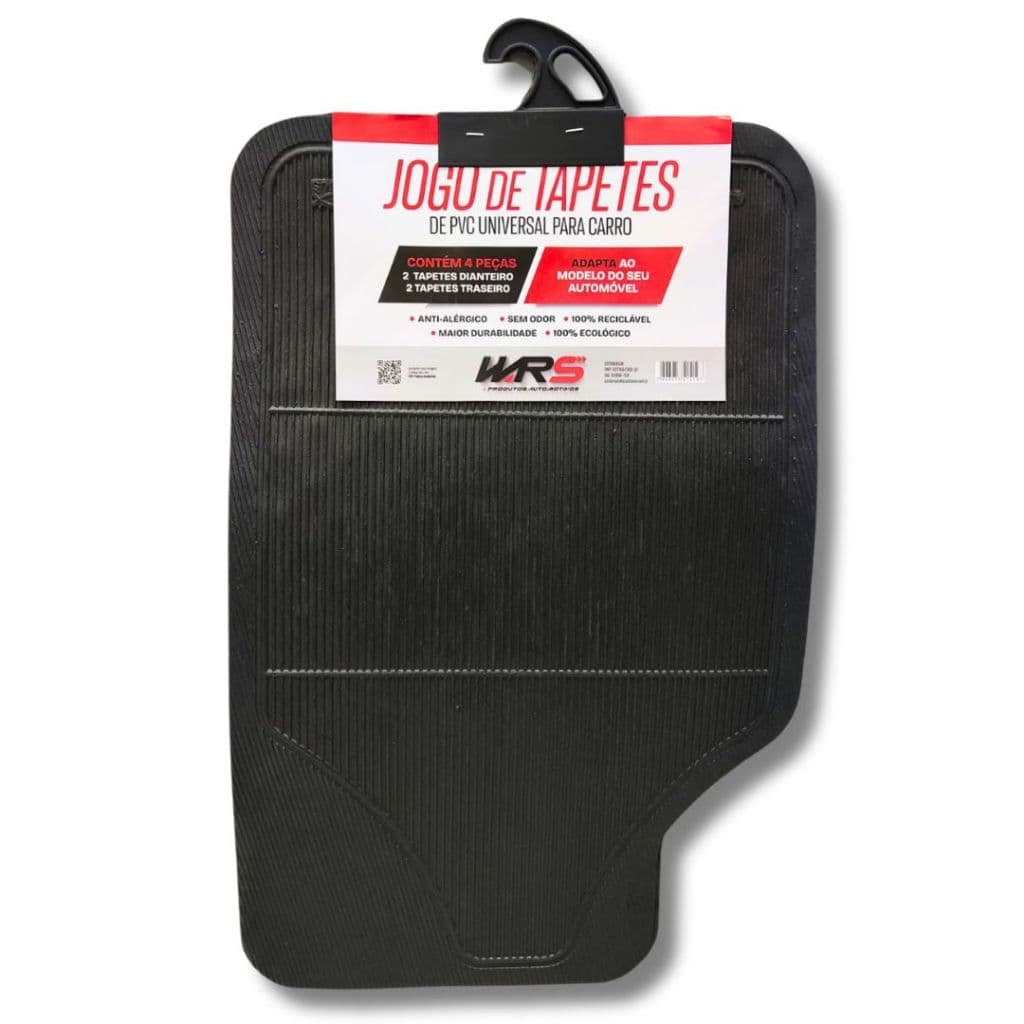 Tapete Universal Preto PVC Jogo Completo Adaptável com Recorte