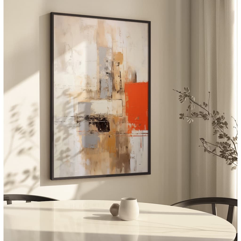 Quadro Abstrato Moderno Para Sala Quadro Decorativo Grande Quadro Com Moldura Pinceladas Rústicas