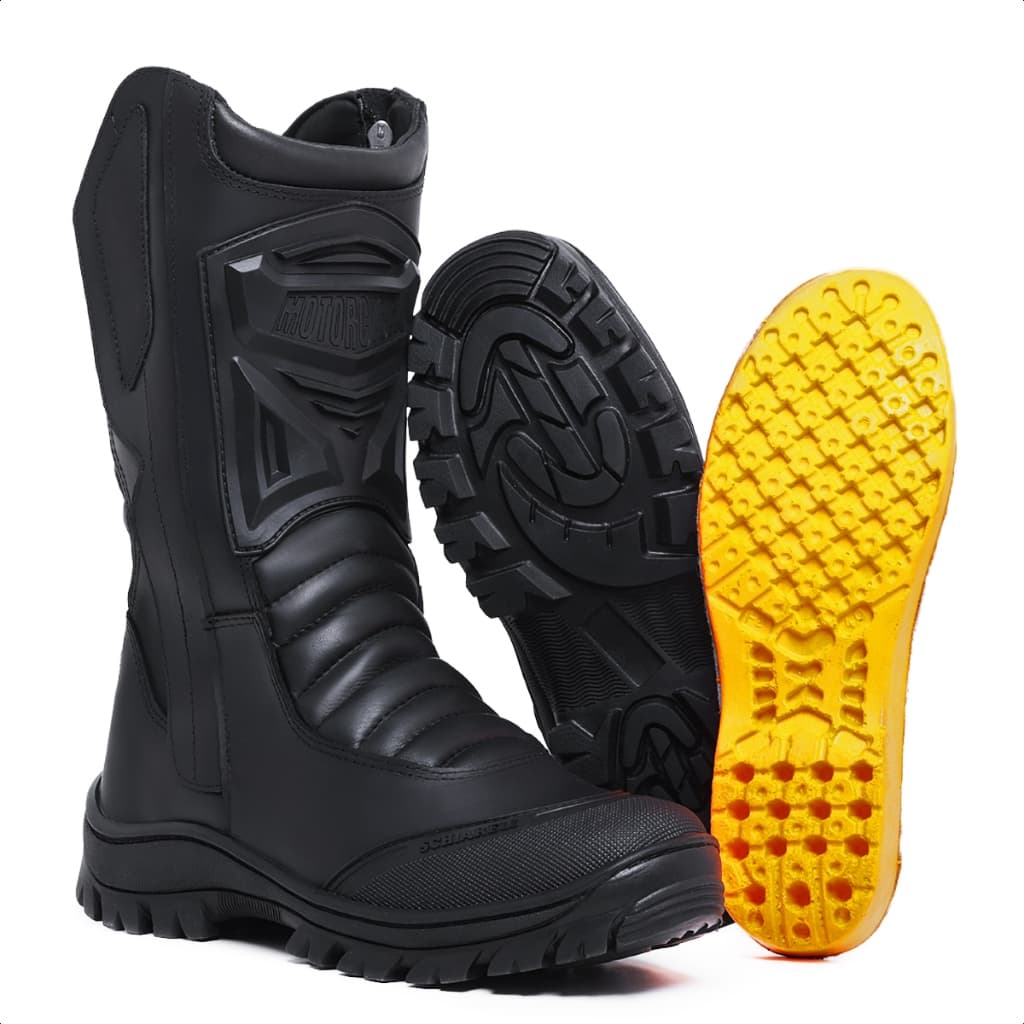 Bota Coturno Preta Masculina De Couro Legítimo 1020 Militar Tático Exército Conforto