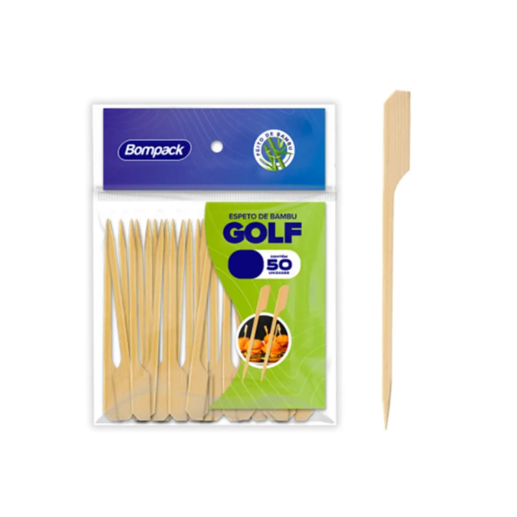 Espetos Golf em Bambu - 18cm | Para Decoração e Aperitivos Gourmet