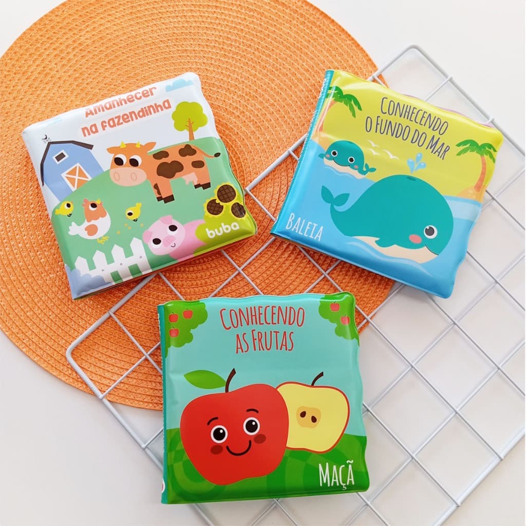 Kit Livrinho Educativo Livro Infantil Para Hora Do Banho Bebe Buba