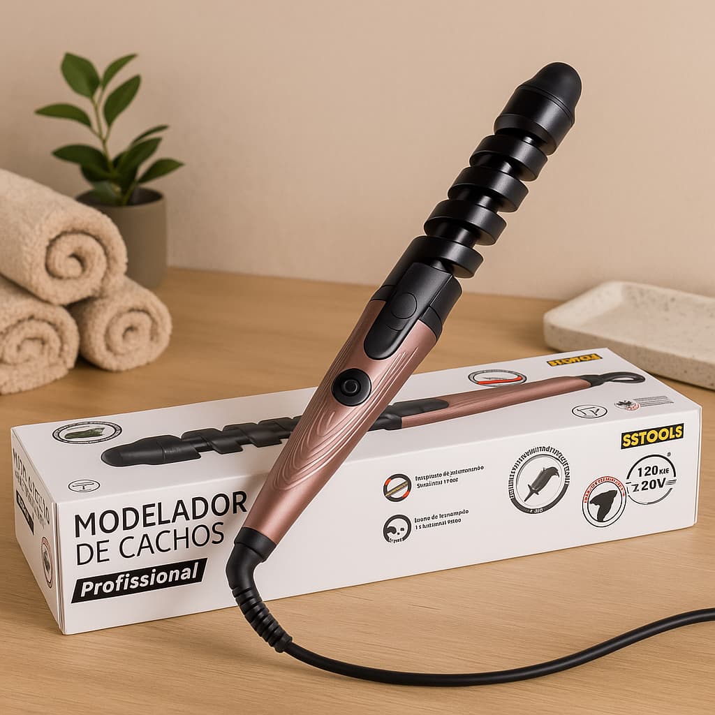 Modelador de Cachos de Cabelo BabyLiss 30W Bivolt Rosa Modeladora Cacheados Definidos Profissional