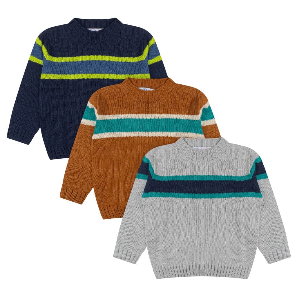 Blusa Avulsa Tricô Infantil Inverno – Suéter Quentinho com Cores Modernas (Tam. 1-2-3-4-6-8)