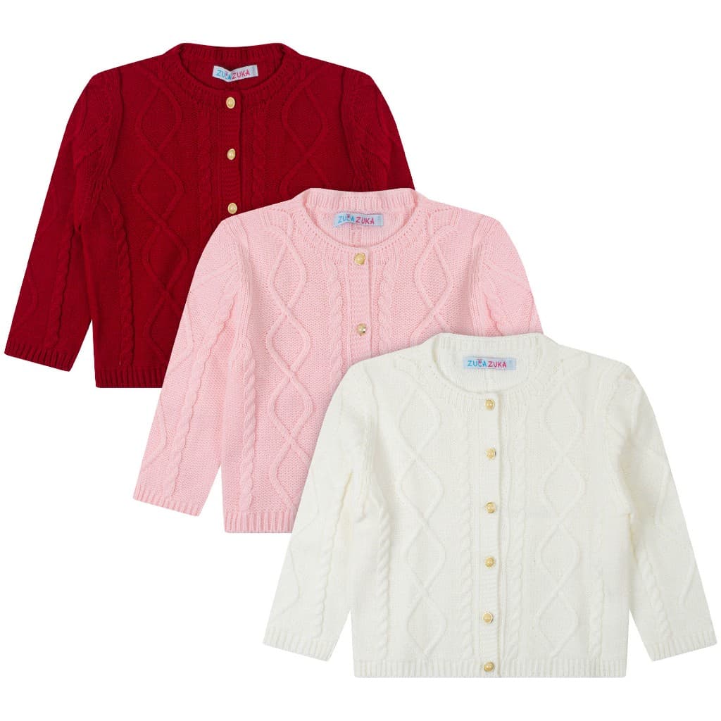 Blusa de Tricô Infantil com Botões – Casaco Estilo Sofisticado para o Frio