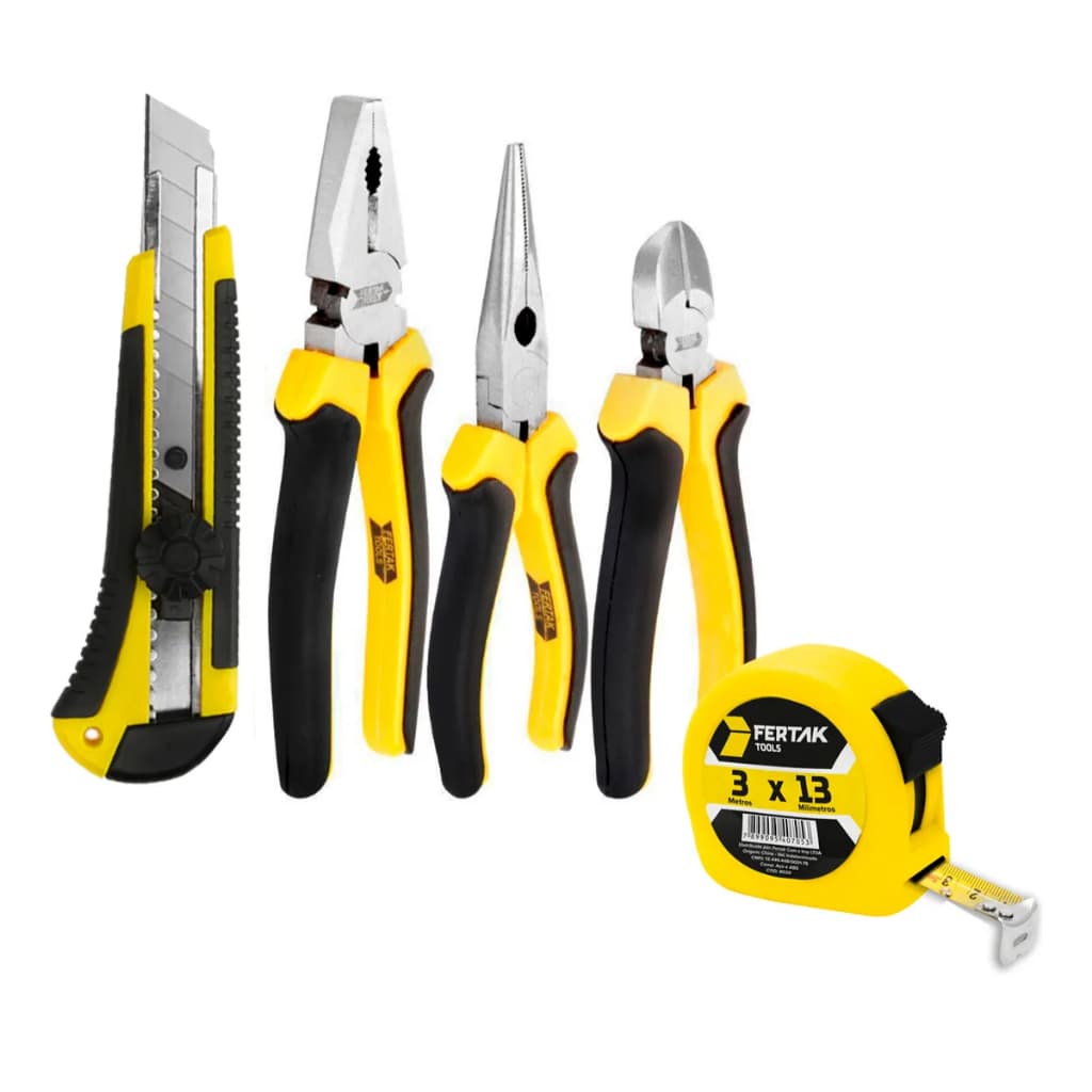 Kit 3 Alicates Estilete 18mm Trena 3 Metros Alicate Universal  Alicate Diagonal Alicate Meia Cana