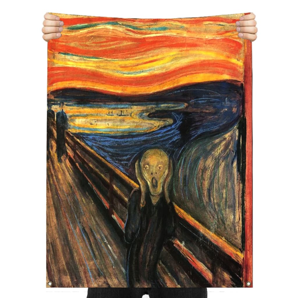 Bandeira Tapeçaria O Grito Quadro Famoso Colorido Decoração 110x65cm