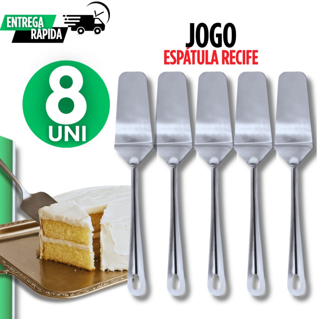 Espátula Reta em Aço Inox Qualidade Premium Bolo, Torta, Qualidade Garantida para suas receitas