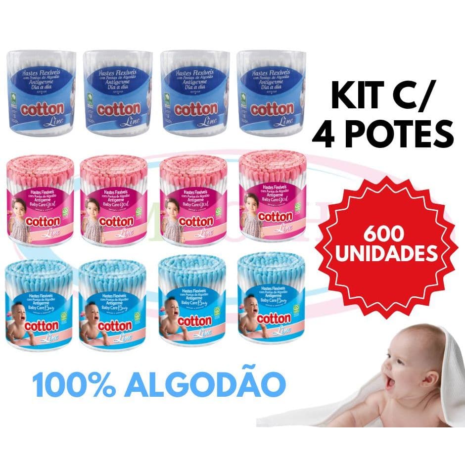 Cotonete Cotton Pote Reutilizável Hastes Flexíveis Colorida | Limpeza Segura para bebê