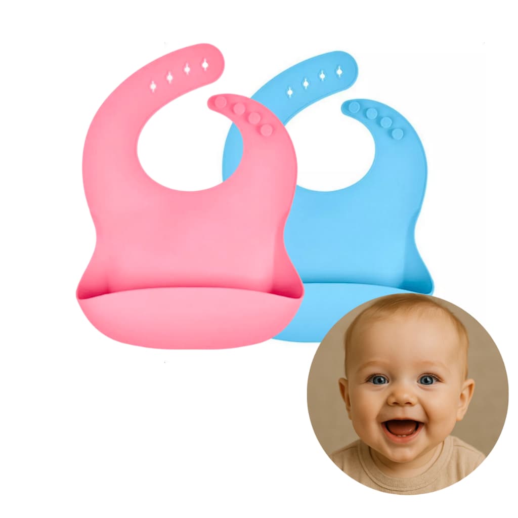 Babador De Bebê De Silicone De Alta Qualidade Impermeável Macia Ajustável Cata Migalhas