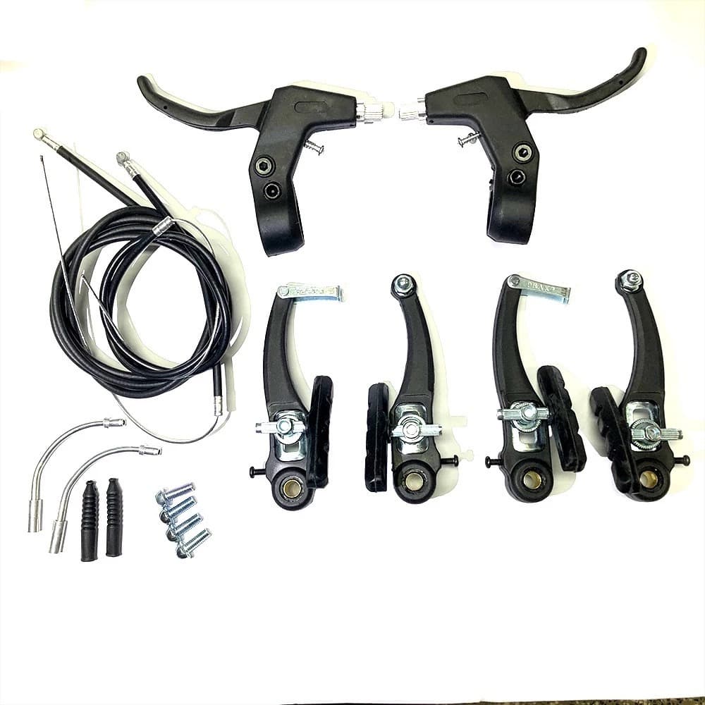 Kit freio bicicleta v break nylon completo com manete cabos conduite resistente padrão bike mtb infantil