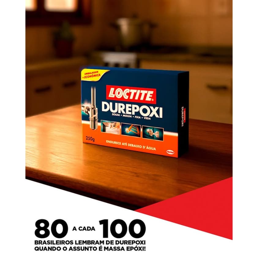 Durepoxi Massa Epoxi 50G Loctite Branca/Cinza