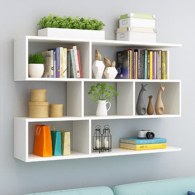 ESTANTE 80X80CM NICHO DE SALA ESCRITORIO PORTA LIVRO SUPORTE VERSATIL