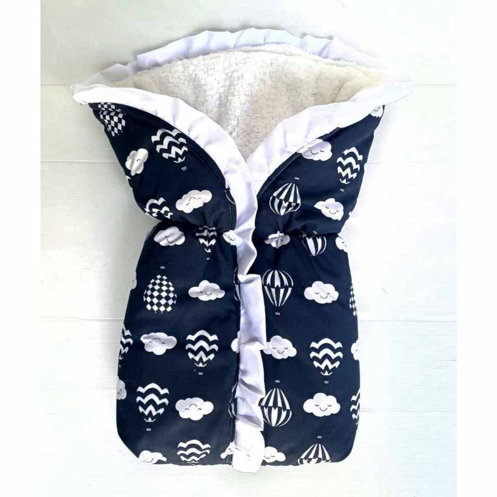 Porta Bebê Saco de Dormir Forrado com Sherpa Possuí Zíper Quentinho Tecido Estampado 100% Algodão