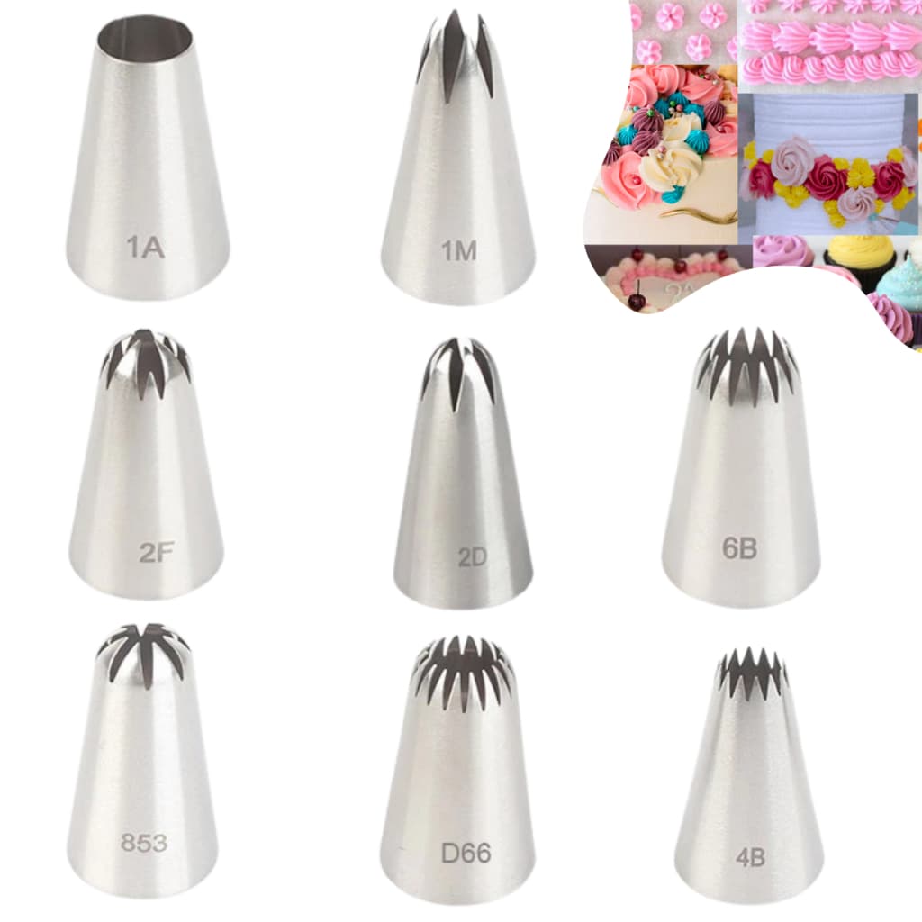 Bico De Confeitar Pitanga Estrelas Cupcakes Bolo Confeitaria Escolha o Modelo Inox Base Resistente