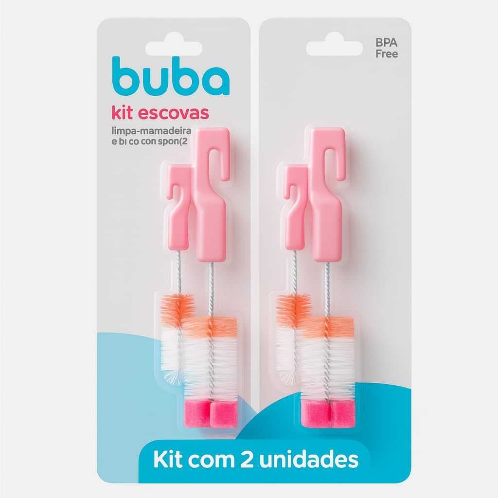 Kit Com. 2 Escova De Limpeza Bebê Escova para Copos Garrafas e Mamadeiras Multiuso