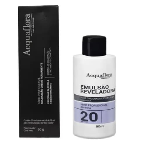Acquaflora Coloração Tintura Tinta de Cabelo + Água oxigenada ox volume 20 de 90ml