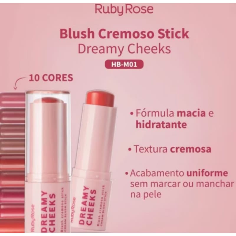 Blush Stick Facial Em Bastão Dreamy Cheeks Ruby Rose