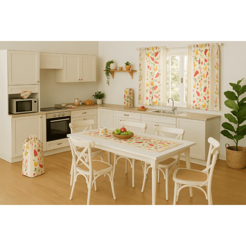 Kit Jogo de Cozinha 10 Peças Estampadas Capa de Butijão, Capa Liquidificador, Caminho de Mesa
