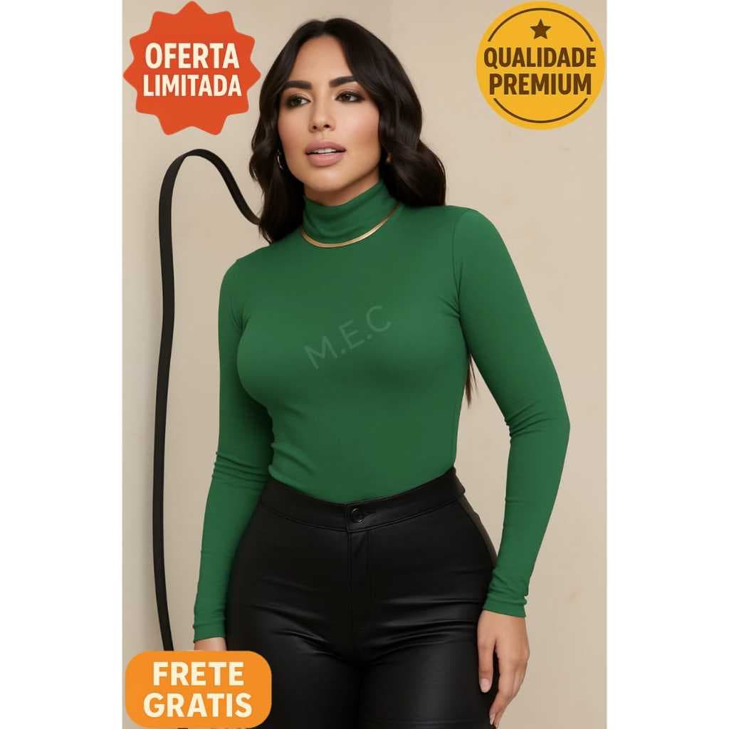 Blusa Feminina Segunda Pele Cacharrel Gola Alta Manga Longa Inverno | Térmica, Confortável, Veste do 36 ao 44