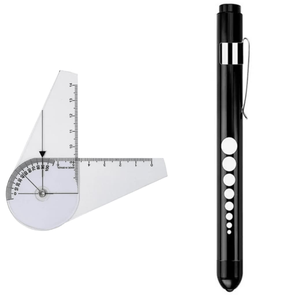 Kit Goniômetro Pequeno Dedo 14cm + Lanterna Clínica PenLight  - Saúde/Fisioterapia/Enfermagem