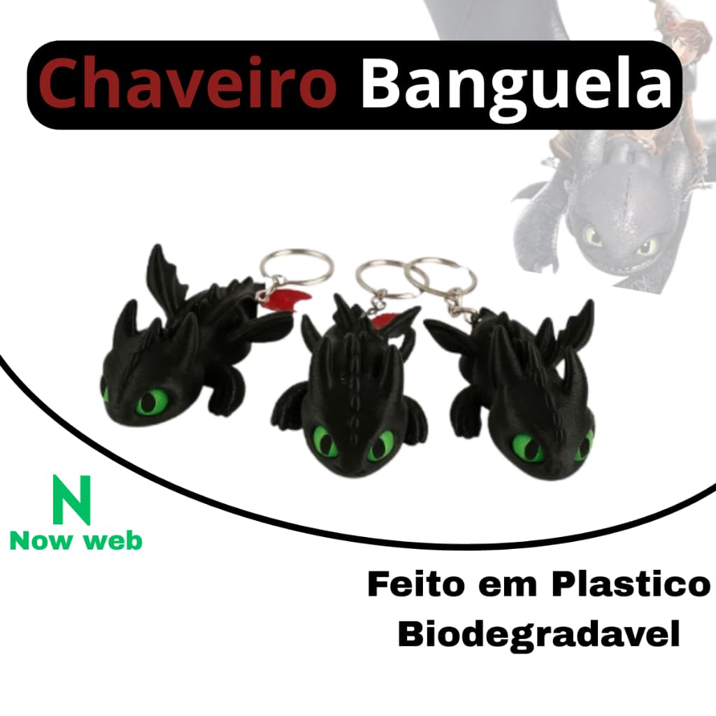 Chaveiro Banguela / Fúria da Luz - Como Treinar o Seu Dragão - 7cm - kit 1/3/5 unidades