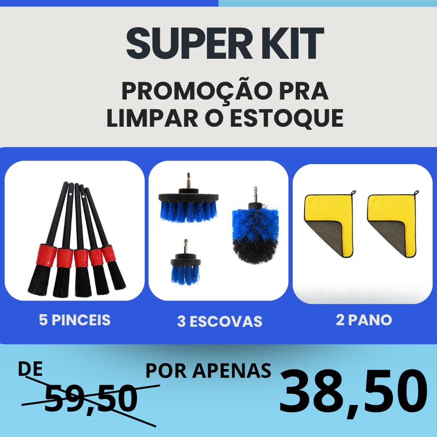 Kit Limpeza Automotiva Detalhamento Higienização de Carro