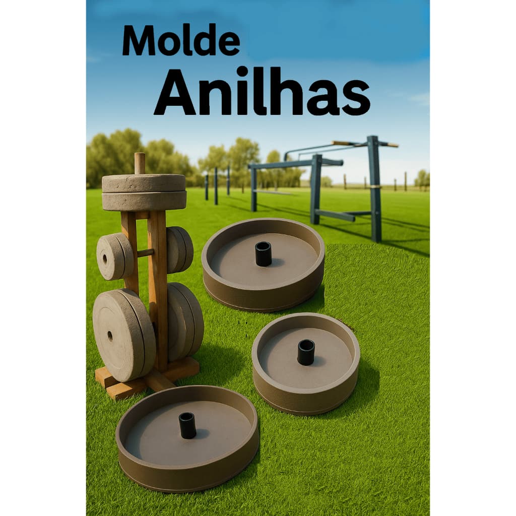 Molde Anilha Concreto Kit: 10kg/5kg/2kg academia cimento crossfit musculação