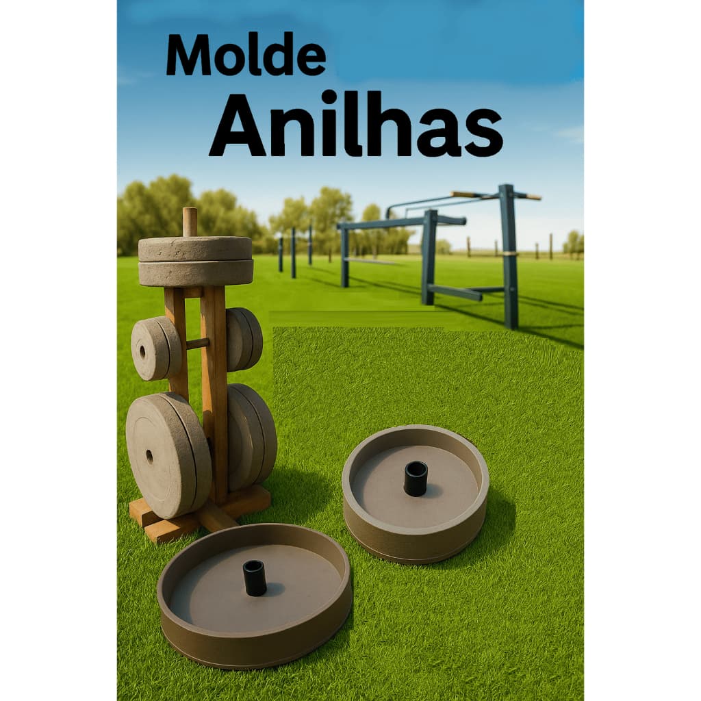 Molde para anilha de concreto kit 20/10kg academia cimento crossfit musculação