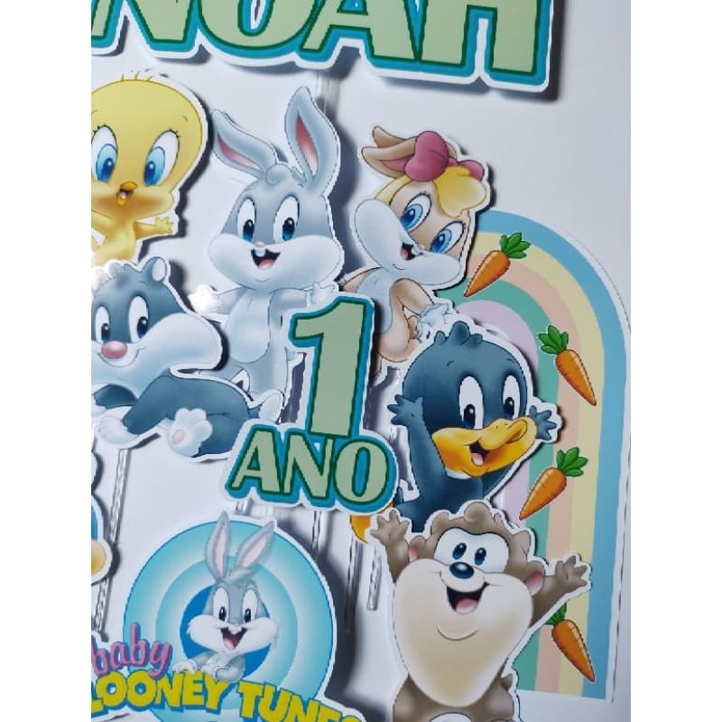 Topo de Bolo Baby Looney Tunes Personalizado/Topo de bolo/VÁRIOS TEMAS.