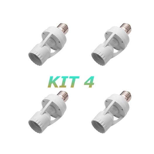 Kit 4 Sensor de Movimento para lâmpada Soquete E27 c/ sensor de presença Bivolt 110V~220V