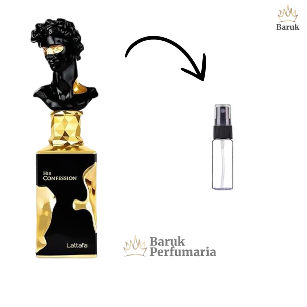 Perfume His Confession Lattafa Árabe Masculino Baunilha Âmbar 2ml 5ml 10ml