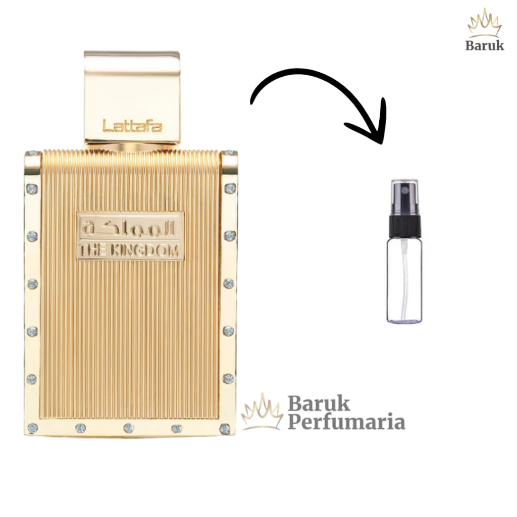 Perfume The Kingdom Lattafa Árabe Masculino Baunilha Aromático 2ml 5ml 10ml