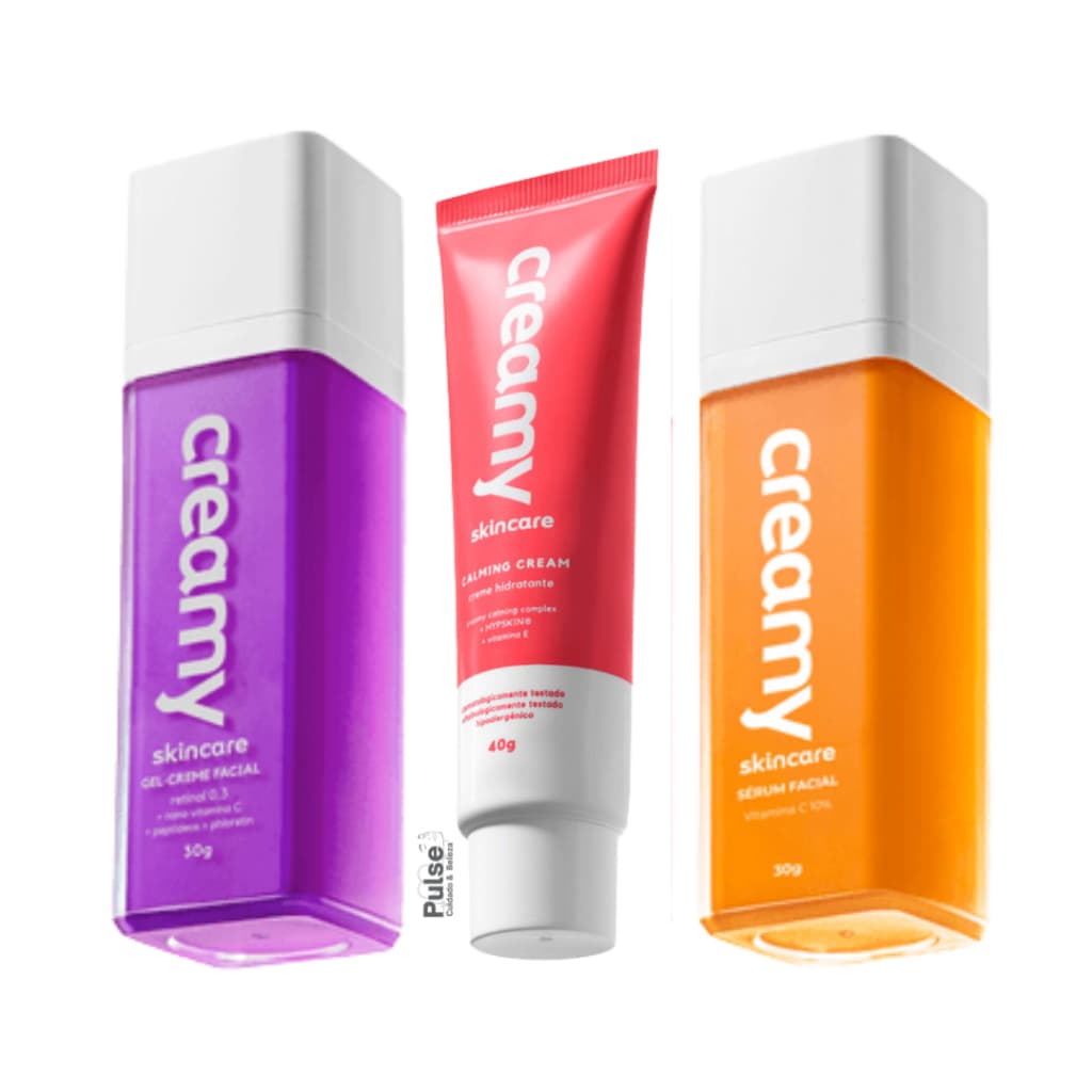 Kit Creamy Antirrugas Retinol + Vitamina C+ Calming Cream - 3 produtos