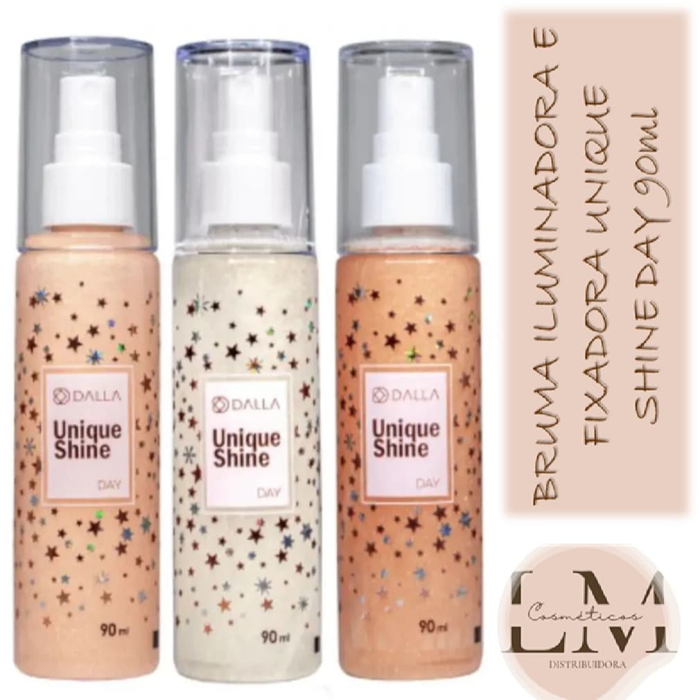 Bruma Iluminadora e Fixadora de Maquiagem Anti-Aging Unique Shine Day Dalla 90ml