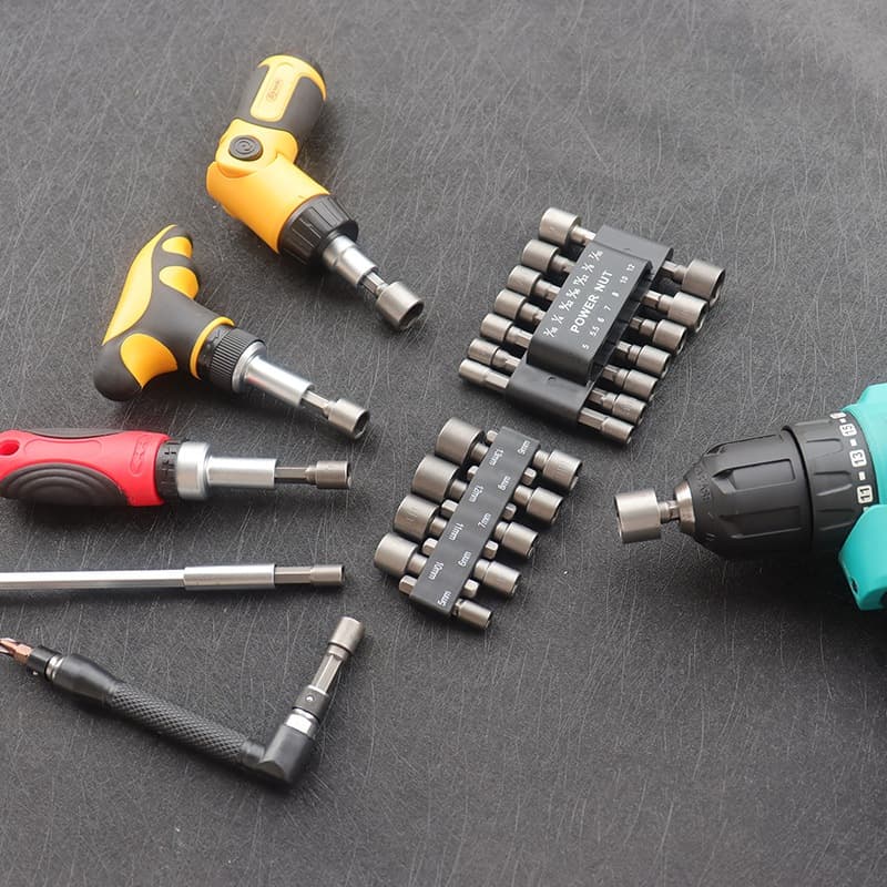 Kit de Jogo de Bits Soquete Canhão para Parafusadeira 5 A 13mm