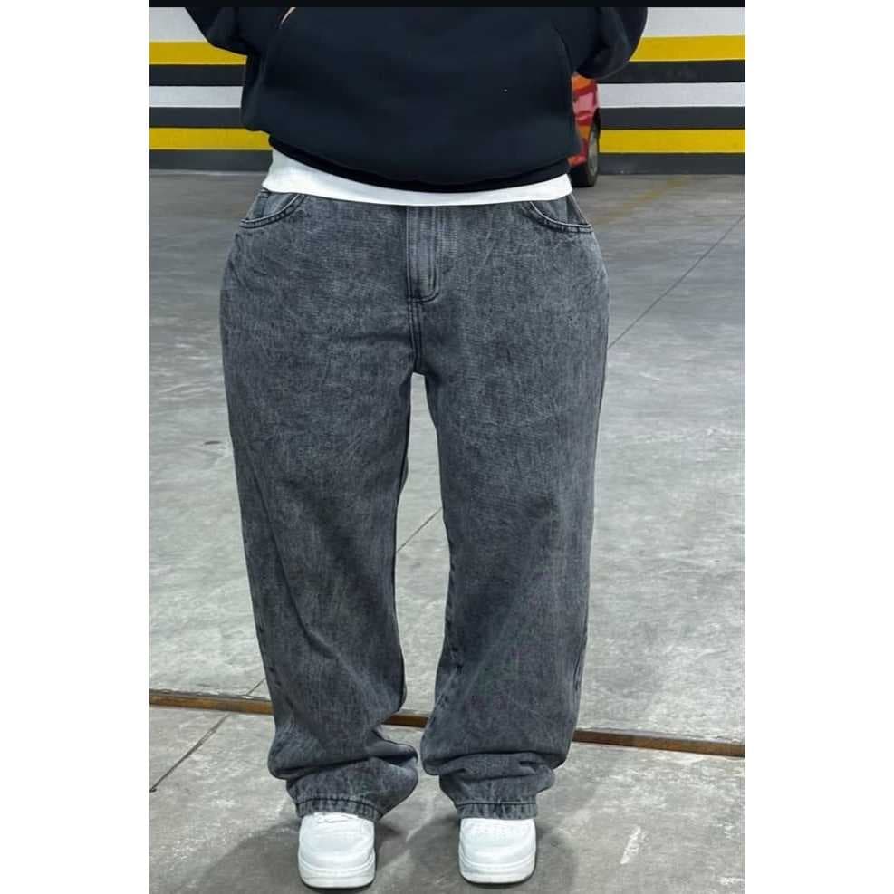 CALÇA BALÃO BAGGY LARGA PRETO ESTONADA GRAFITE