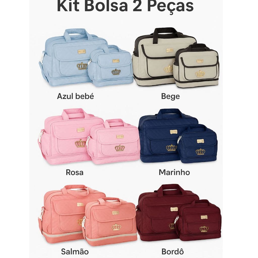 Kit Bolsa Maternidade Djon 2 Peças - Saída Maternidade e Passeio Conjunto de Malas Maternidade Bebê
