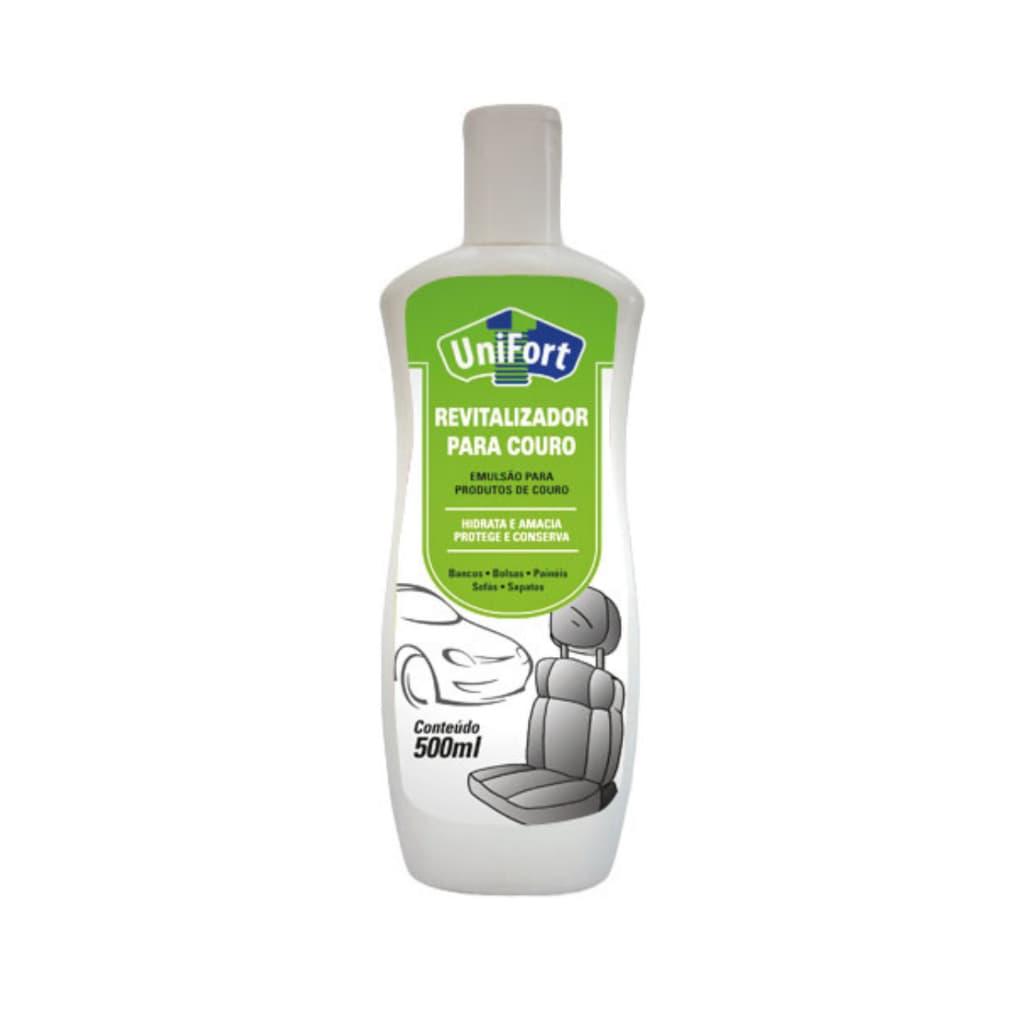 Revitalizador de Couro e Plásticos Gel 500ml Unifort Acabamento Brilhante