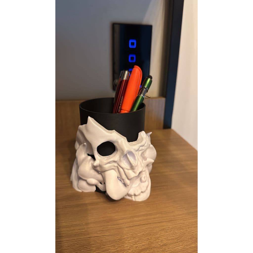 Porta-canetas Decorativo Com Caveira Estilo Gótico
