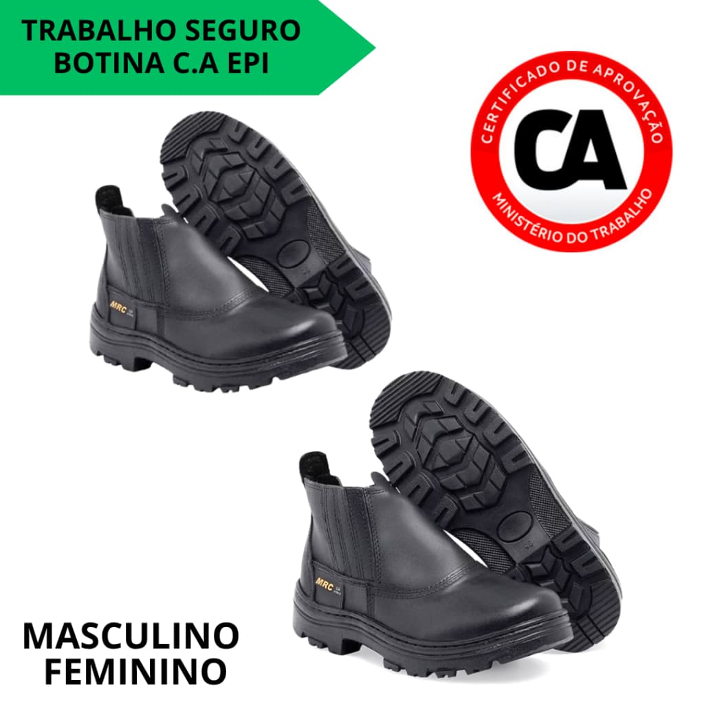 Kit 2 Pares De Botinas De Segurança Para Trabalho Super Confortável Segurança EPI