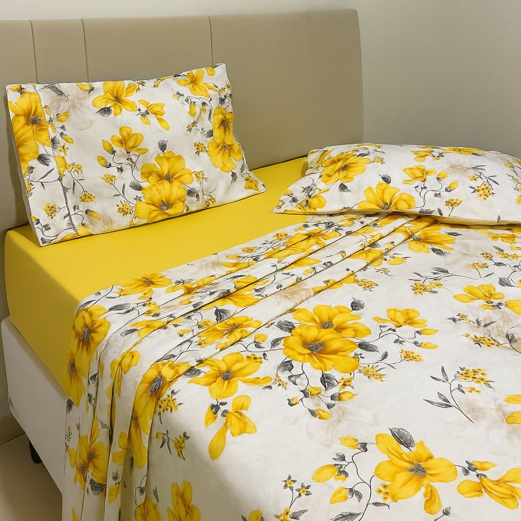 jogo de lençol cama solteiro box 2 peças 180 fios algodão 100% estampado, 1 fronha com, ponto palito