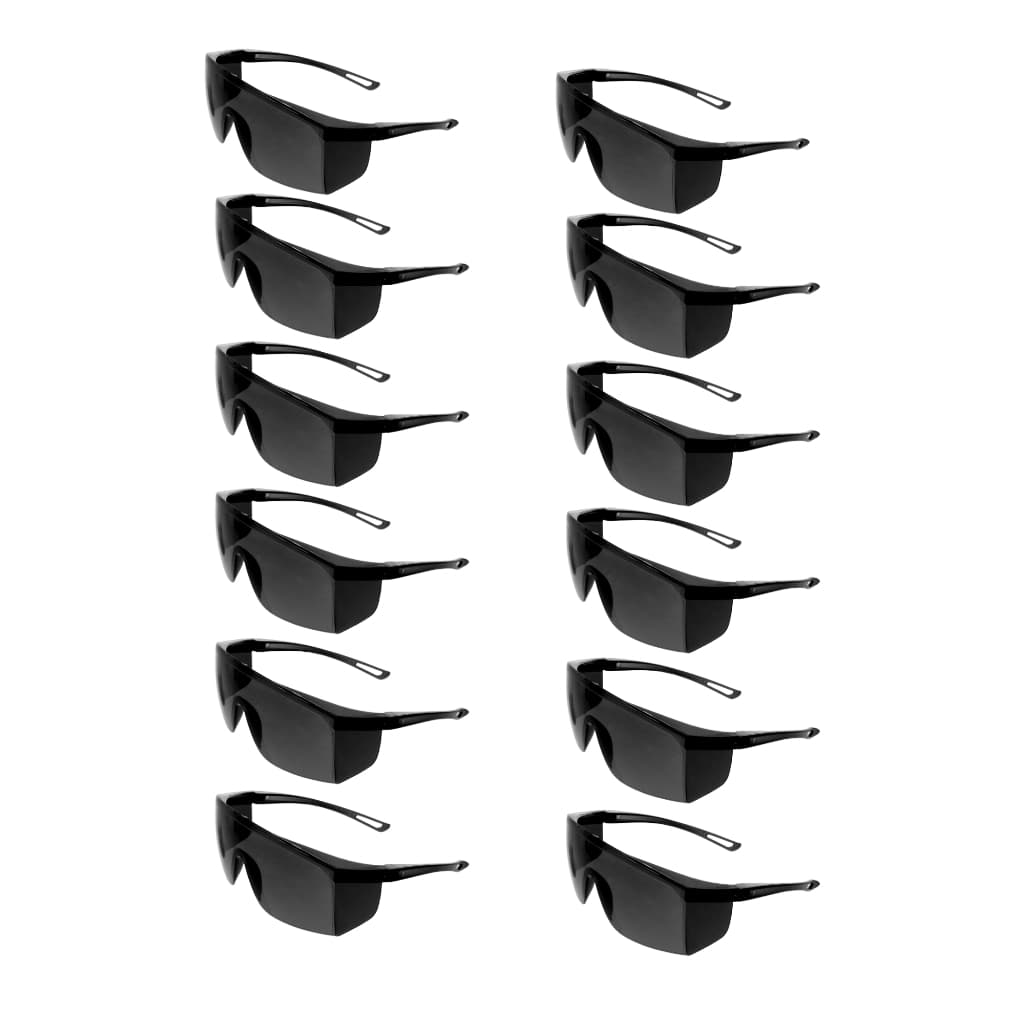 KIT 12 Oculos de Protecao Modelo Jaguar Cinza Kalipso