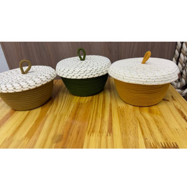 Cesto com tampa/cestaria mesa posta/cesto decorativo